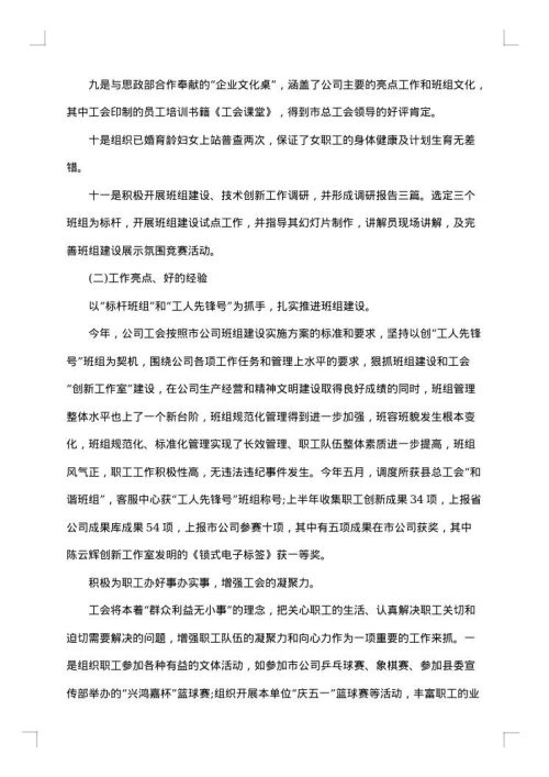 2025年工会年度总结范文