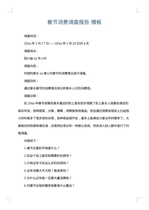 春节消费调查报告