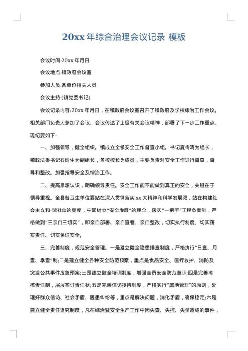 2025年综合治理会议记录