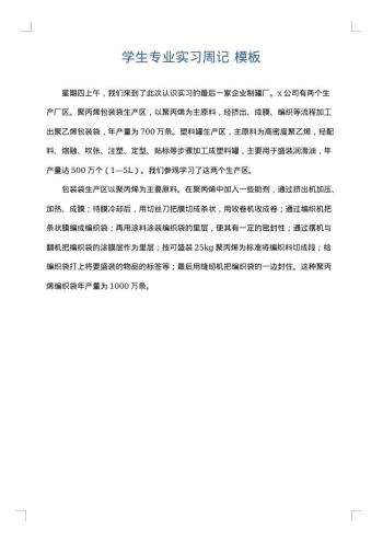 学生专业实习周记