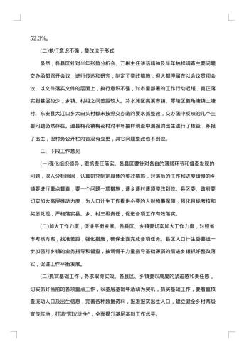 督查情况通报格式