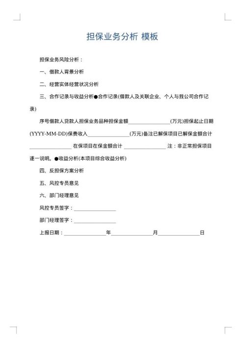 担保业务分析