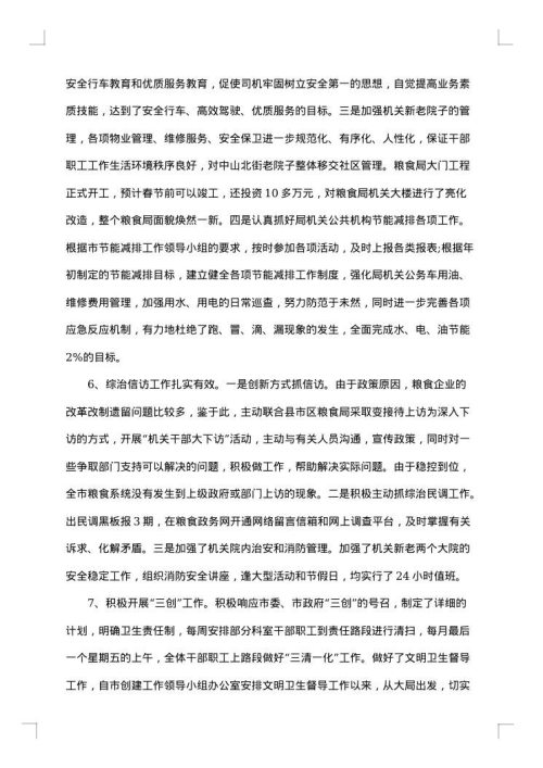 2025年粮食局办公室工作总结范文