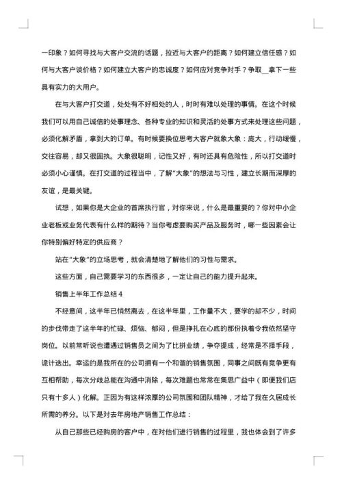2025年销售上半年工作总结范文