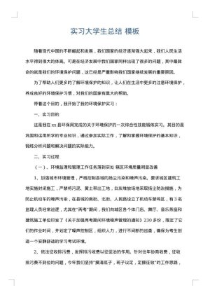 实习大学生总结
