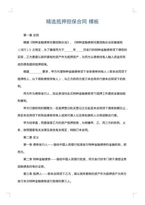 精选抵押担保合同