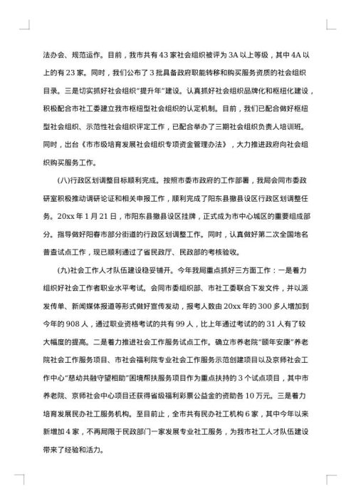 民政局个人工作总结