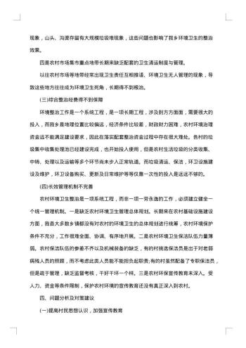 环境卫生状况调研报告