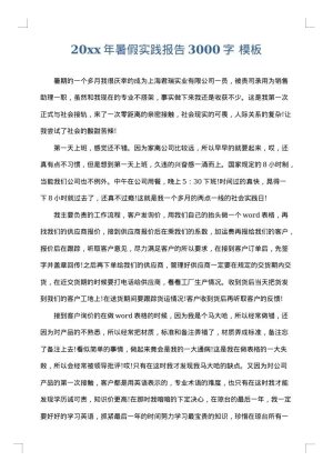 2025年暑假实践报告3000字