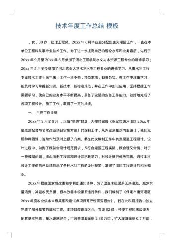 技术年度工作总结