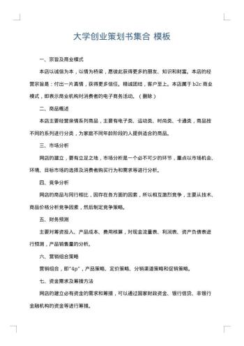 大学创业策划书集合