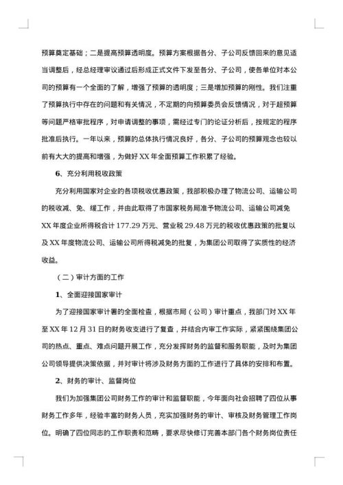 财务年度总结模板集锦