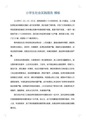 小学生社会实践报告