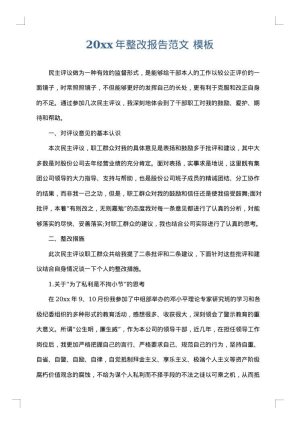 2025年整改报告范文