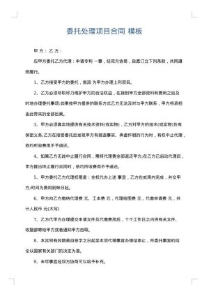 委托处理项目合同