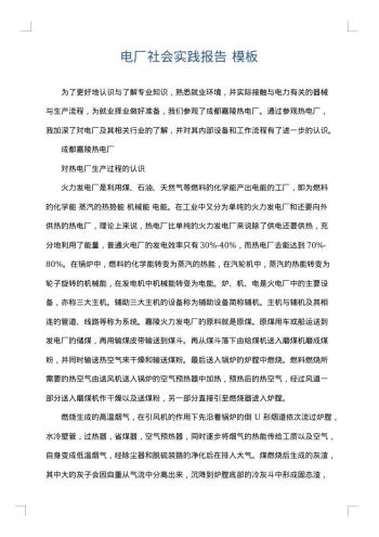 电厂社会实践报告
