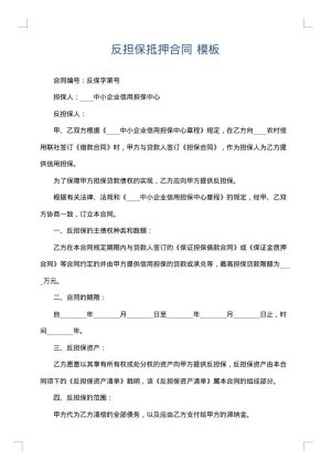 反担保抵押合同