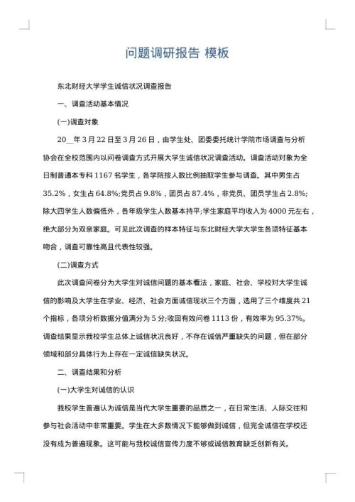 问题调研报告