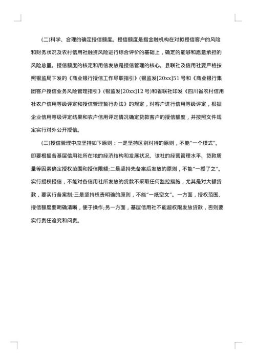授信调查报告