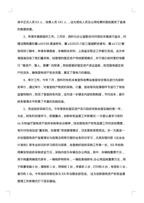 单位财务工作个人总结