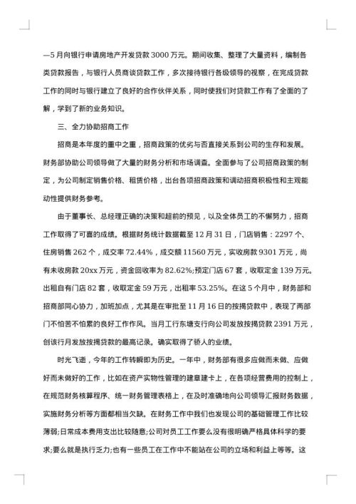 2025年关于财务年度个人总结范文