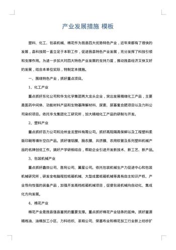 产业发展措施