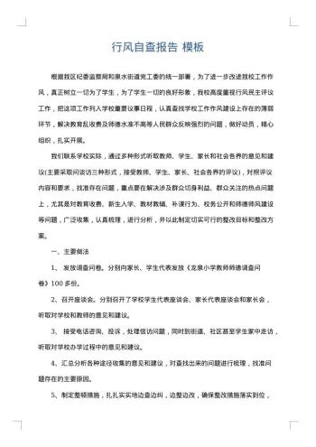 行风自查报告