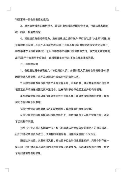 质量自查报告
