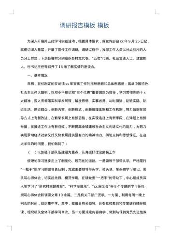 调研报告模板