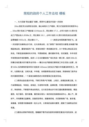 简短的政府个人工作总结