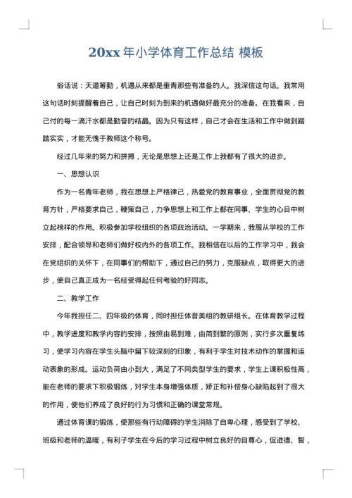 2025年小学体育工作总结