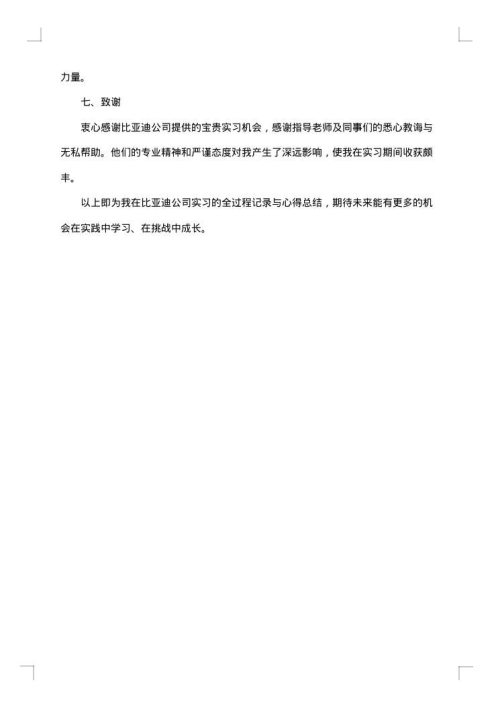 比亚迪实习报告