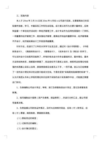 会计专业的社会实践报告