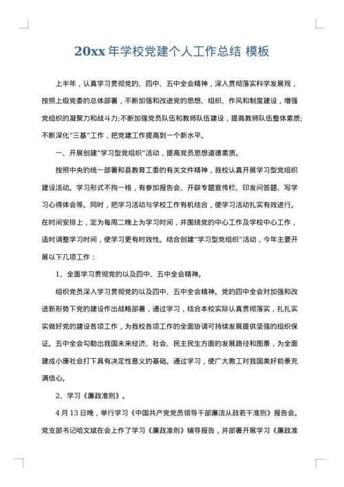 2025年学校党建个人工作总结
