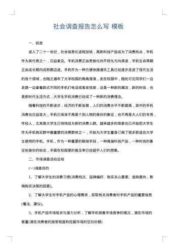 社会调查报告怎么写