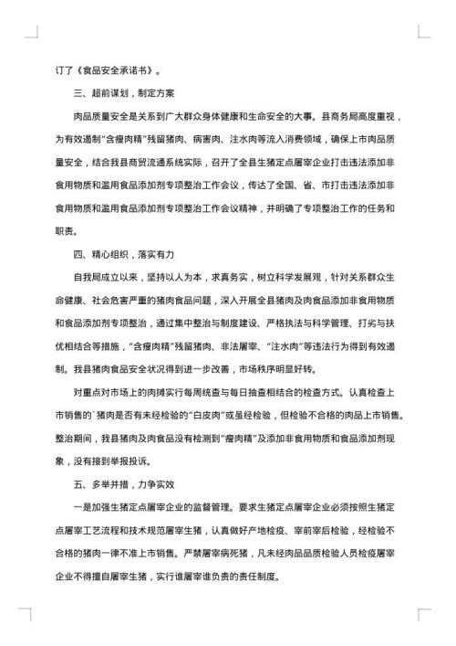 食品安全自查总结报告