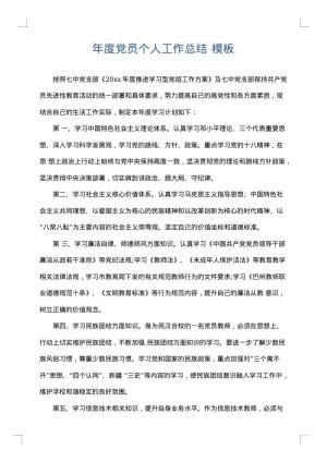 年度党员个人工作总结