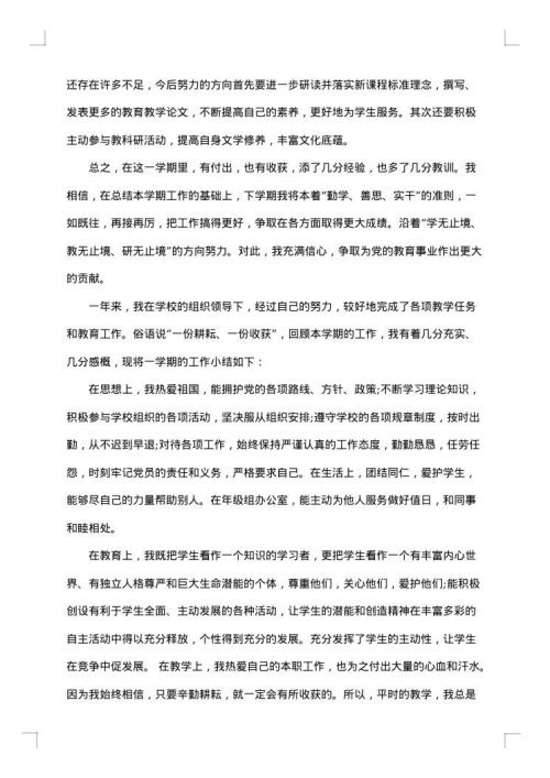 2025年小学教师简单的总结报告