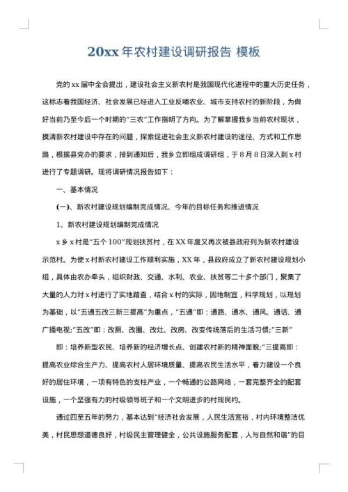 2025年农村建设调研报告