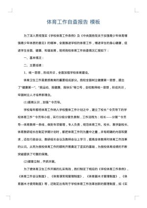 体育工作自查报告