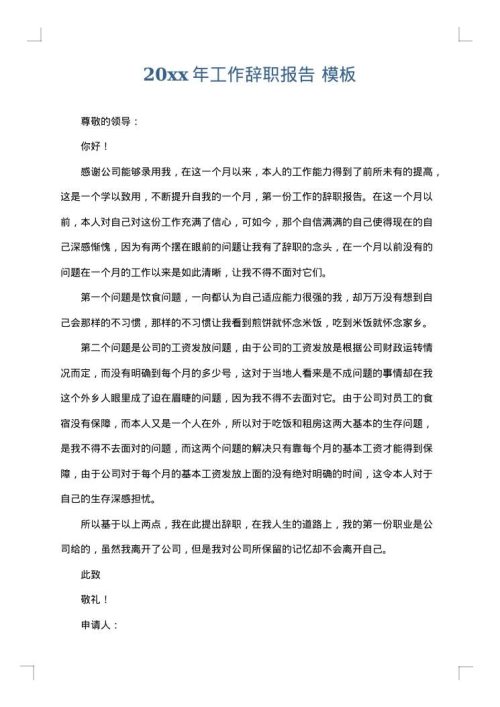 2025年工作辞职报告