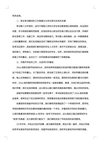 辅导员助理工作总结