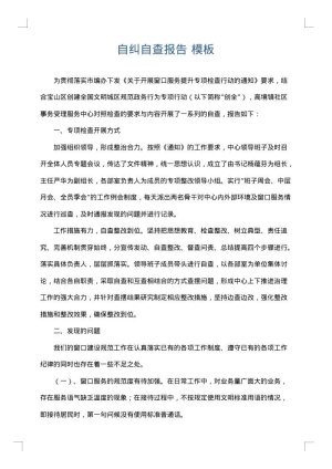 自纠自查报告