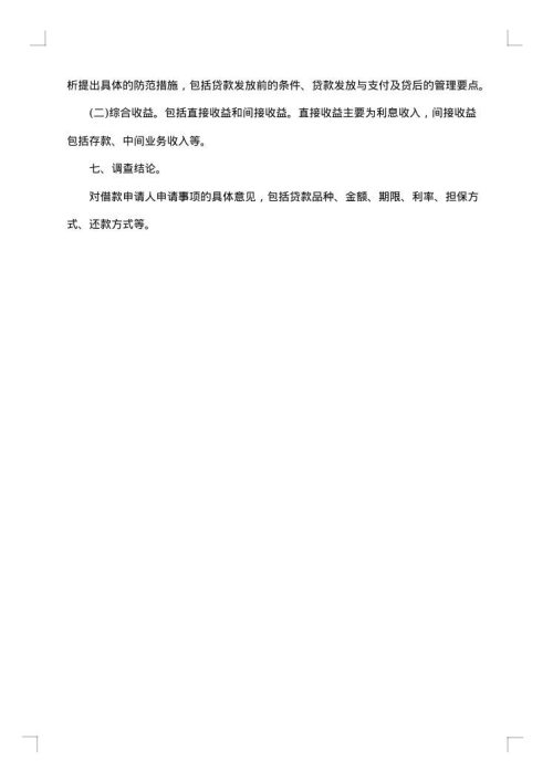 个人贷款的调查报告