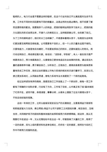个人年度考核总结范文