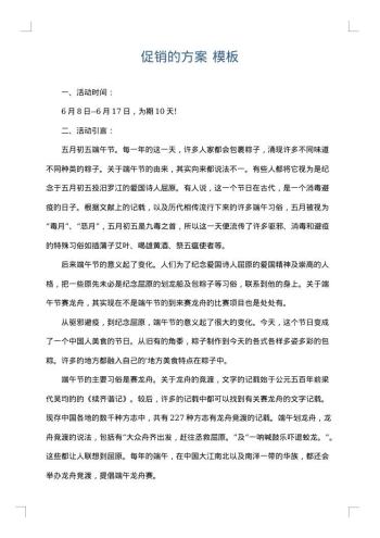 促销的方案