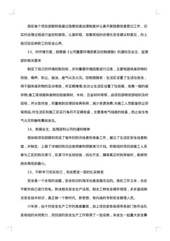 水泥厂安全员工作总结参考范例