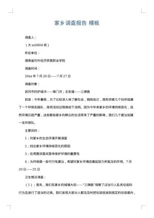 家乡调查报告