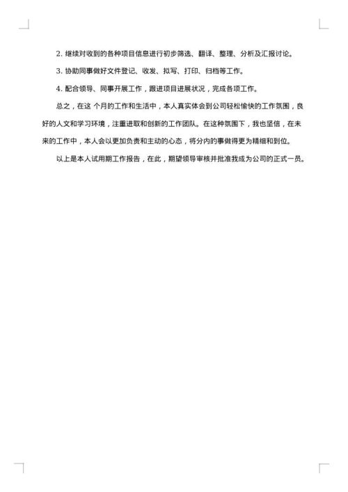 试用期工作考核总结