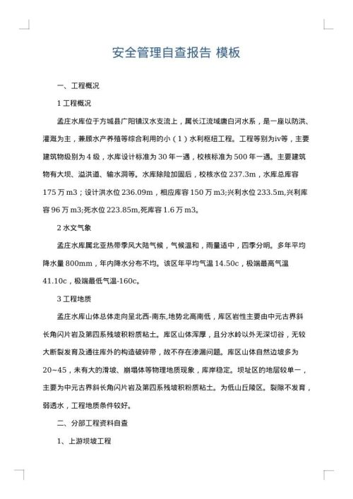 安全管理自查报告